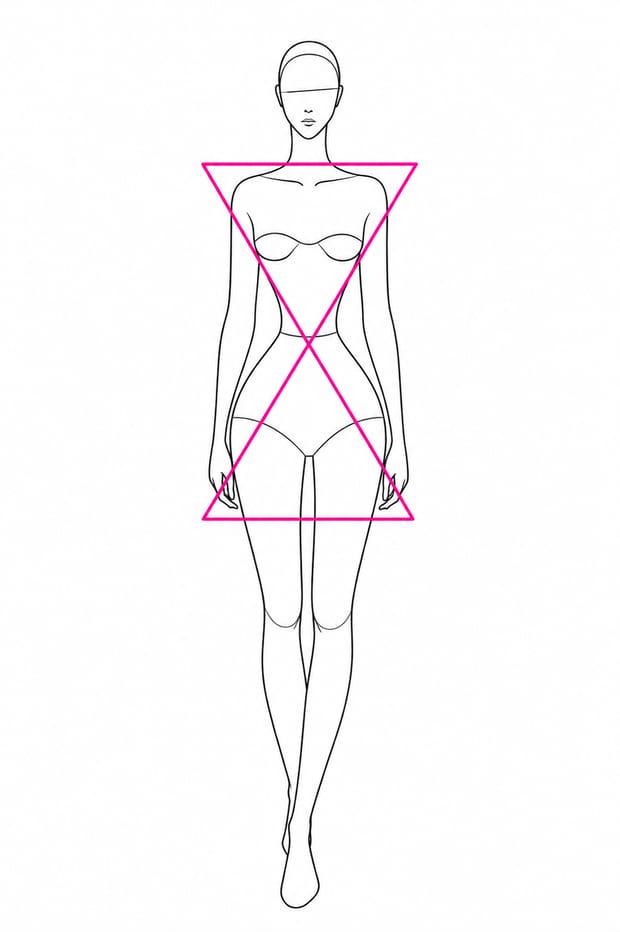 Illustrazione della forma del corpo a clessidra