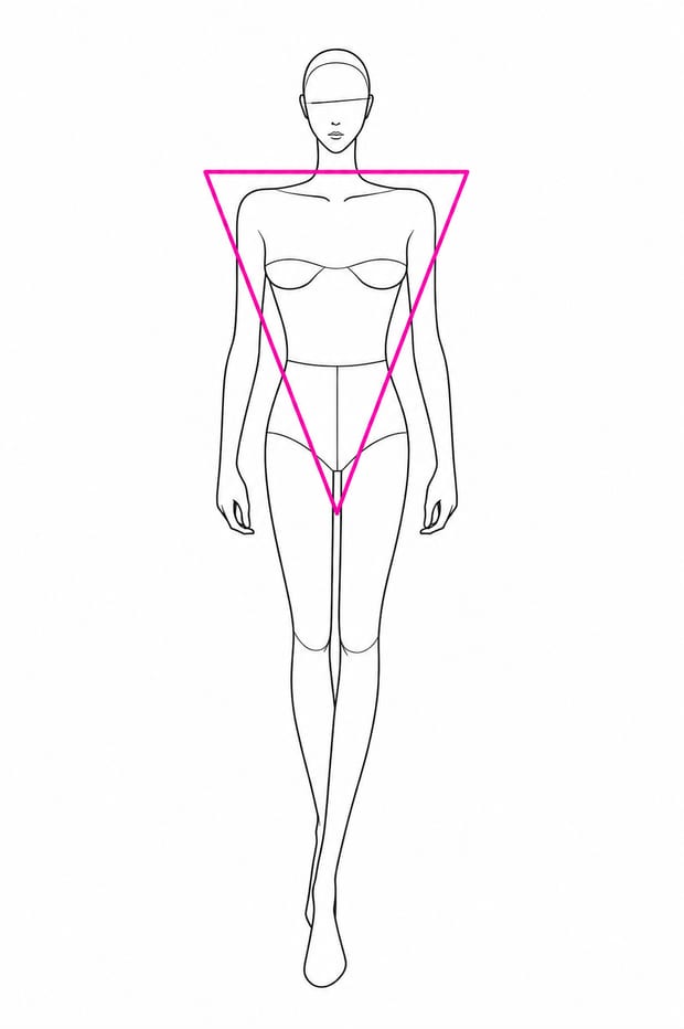 Illustrazione della forma del corpo a triangolo inverso